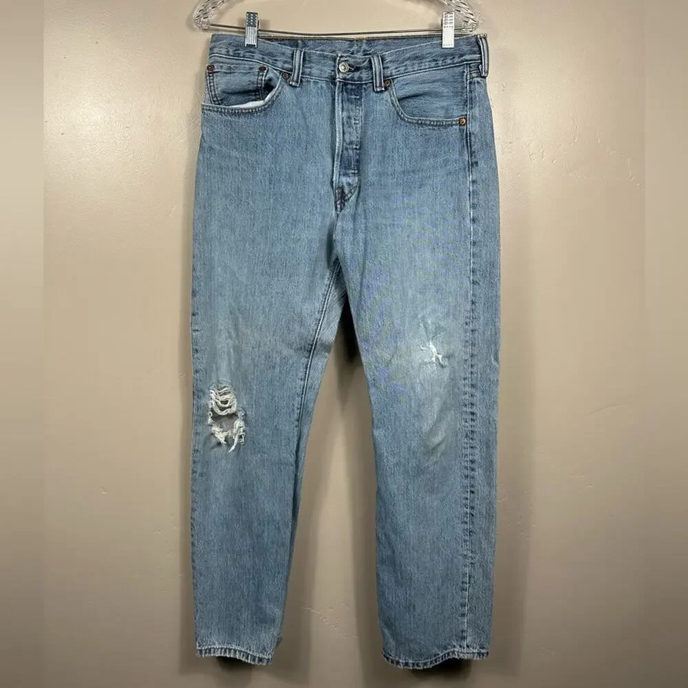 Vintage Levi’s 501 Denim Blue Wash Jeans Straight Leg Size 32x29.5